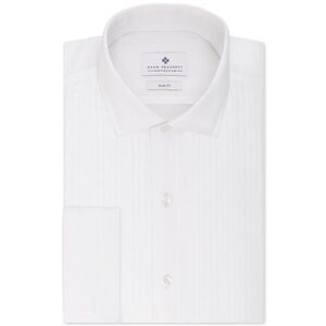 Ryan Seacrest Mens Tuxedo Button Down Dress Shirt, White, NWT